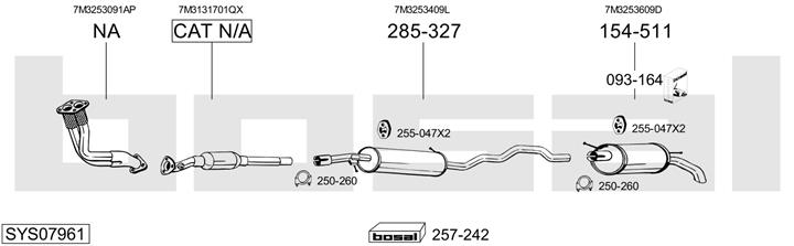 Bosal SYS07961 Система випуску відпрацьованих газів SYS07961: Приваблива ціна - Купити у Польщі на 2407.PL!