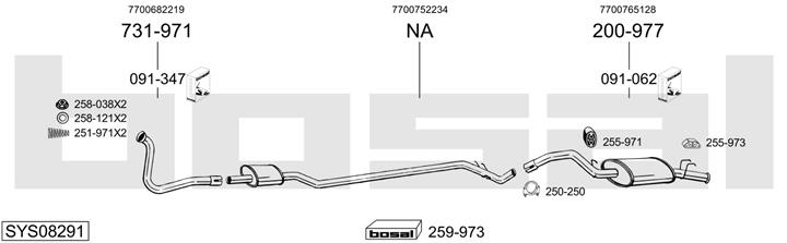Bosal SYS08291 Exhaust system SYS08291: Buy near me in Poland at 2407.PL - Good price!