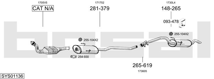 Bosal SYS01136 Exhaust system SYS01136: Buy near me in Poland at 2407.PL - Good price!