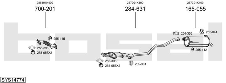Bosal SYS14774 Exhaust system SYS14774: Buy near me in Poland at 2407.PL - Good price!