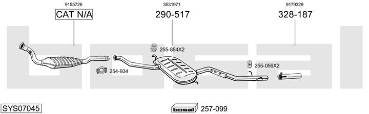 Bosal SYS07045 Exhaust system SYS07045: Buy near me in Poland at 2407.PL - Good price!