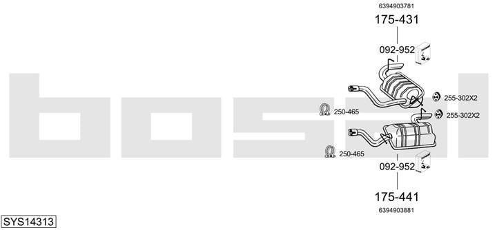 Bosal SYS14313 Система випуску відпрацьованих газів SYS14313: Приваблива ціна - Купити у Польщі на 2407.PL!