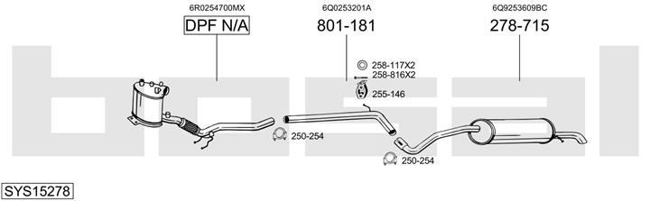 Bosal SYS15278 Система випуску відпрацьованих газів SYS15278: Приваблива ціна - Купити у Польщі на 2407.PL!