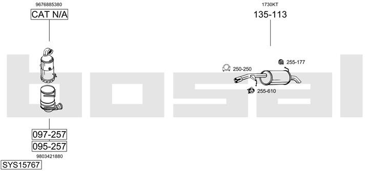 Bosal SYS15767 Exhaust system SYS15767: Buy near me in Poland at 2407.PL - Good price!