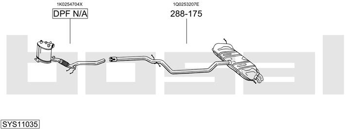 Bosal SYS11035 Система випуску відпрацьованих газів SYS11035: Приваблива ціна - Купити у Польщі на 2407.PL!