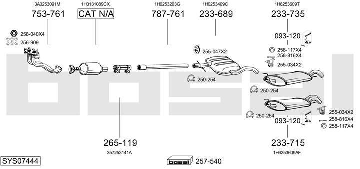 Bosal SYS07444 Exhaust system SYS07444: Buy near me in Poland at 2407.PL - Good price!