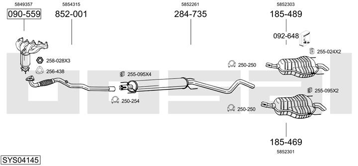 Bosal SYS04145 Exhaust system SYS04145: Buy near me in Poland at 2407.PL - Good price!