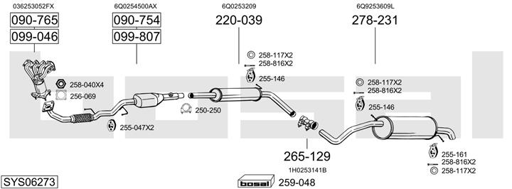 Bosal SYS06273 Exhaust system SYS06273: Buy near me in Poland at 2407.PL - Good price!