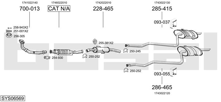 Bosal SYS06569 Exhaust system SYS06569: Buy near me in Poland at 2407.PL - Good price!