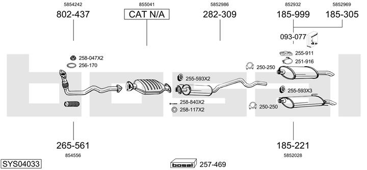 Bosal SYS04033 Exhaust system SYS04033: Buy near me in Poland at 2407.PL - Good price!