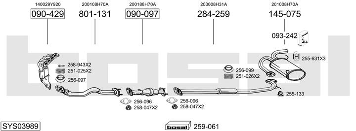 Bosal SYS03989 Exhaust system SYS03989: Buy near me in Poland at 2407.PL - Good price!