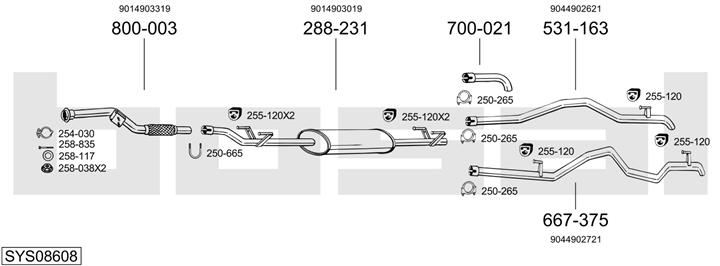 Bosal SYS08608 Exhaust system SYS08608: Buy near me in Poland at 2407.PL - Good price!