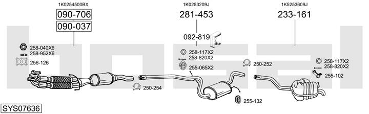 Bosal SYS07636 Exhaust system SYS07636: Buy near me in Poland at 2407.PL - Good price!