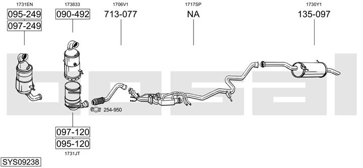 Bosal SYS09238 Exhaust system SYS09238: Buy near me in Poland at 2407.PL - Good price!