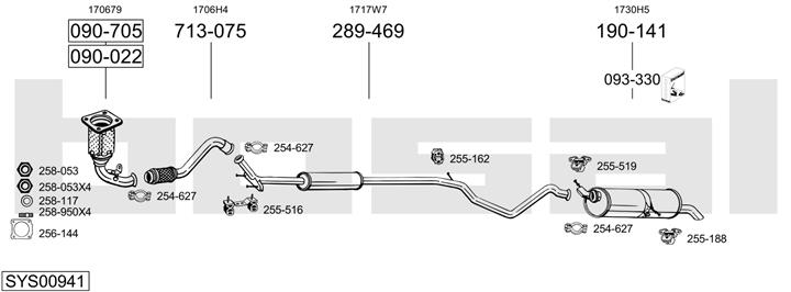 Bosal SYS00941 Exhaust system SYS00941: Buy near me in Poland at 2407.PL - Good price!