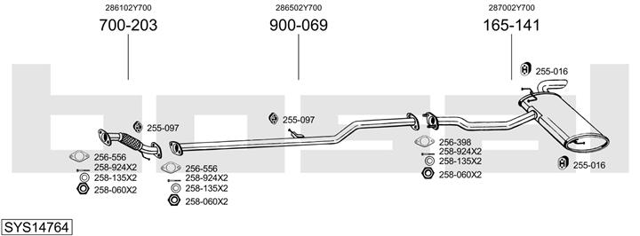 Bosal SYS14764 Exhaust system SYS14764: Buy near me in Poland at 2407.PL - Good price!