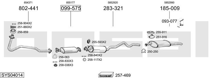 Bosal SYS04014 Exhaust system SYS04014: Buy near me in Poland at 2407.PL - Good price!
