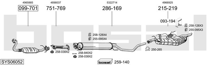 Bosal SYS06052 Układ wydechowy SYS06052: Dobra cena w Polsce na 2407.PL - Kup Teraz!