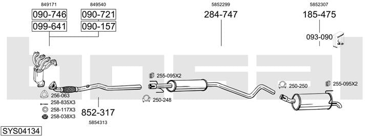 Bosal SYS04134 Exhaust system SYS04134: Buy near me in Poland at 2407.PL - Good price!