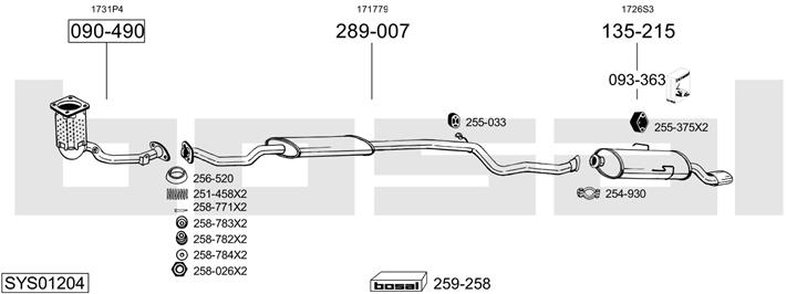 Bosal SYS01204 Exhaust system SYS01204: Buy near me in Poland at 2407.PL - Good price!