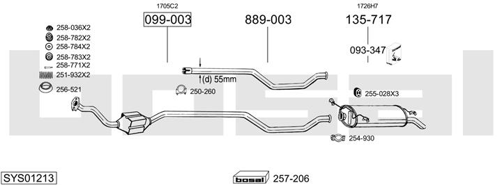 Bosal SYS01213 Exhaust system SYS01213: Buy near me in Poland at 2407.PL - Good price!