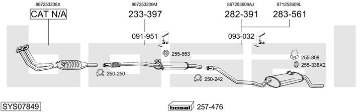 Bosal SYS07849 Система выпуска отработаных газов SYS07849: Отличная цена - Купить в Польше на 2407.PL!