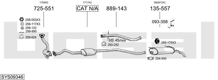 Bosal SYS09346 Układ wydechowy SYS09346: Dobra cena w Polsce na 2407.PL - Kup Teraz!