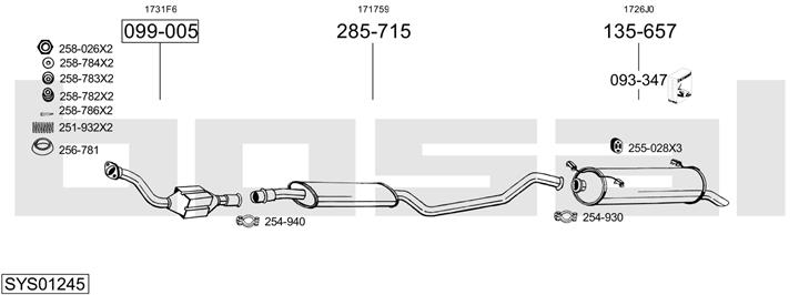 Bosal SYS01245 Exhaust system SYS01245: Buy near me in Poland at 2407.PL - Good price!