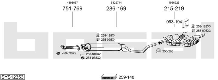 Bosal SYS12353 Abgasanlage SYS12353: Kaufen Sie zu einem guten Preis in Polen bei 2407.PL!