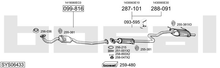Bosal SYS06433 Система выпуска отработаных газов SYS06433: Отличная цена - Купить в Польше на 2407.PL!