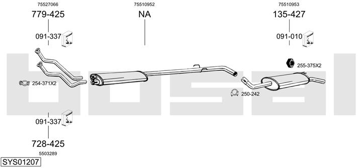 Bosal SYS01207 Exhaust system SYS01207: Buy near me in Poland at 2407.PL - Good price!
