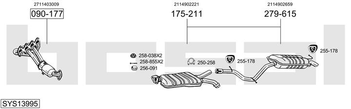 Bosal SYS13995 Система випуску відпрацьованих газів SYS13995: Приваблива ціна - Купити у Польщі на 2407.PL!