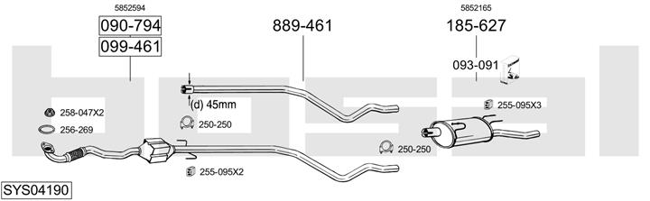 Bosal SYS04190 Exhaust system SYS04190: Buy near me at 2407.PL in Poland at an Affordable price!