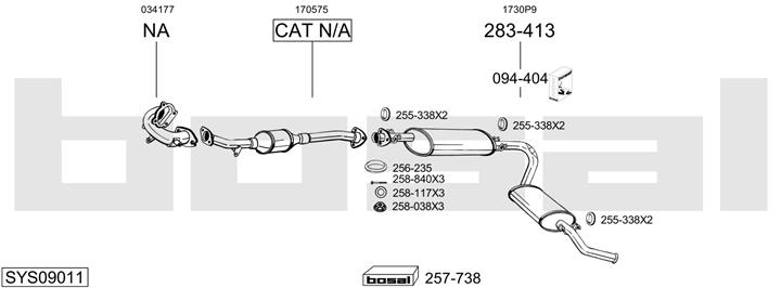 Bosal SYS09011 Exhaust system SYS09011: Buy near me in Poland at 2407.PL - Good price!