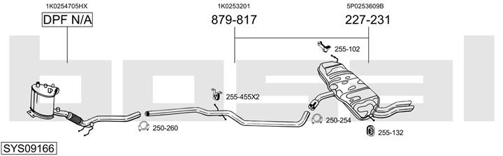 Bosal SYS09166 Exhaust system SYS09166: Buy near me in Poland at 2407.PL - Good price!