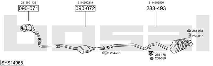 Bosal SYS14968 Exhaust system SYS14968: Buy near me in Poland at 2407.PL - Good price!