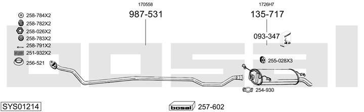 Bosal SYS01214 Exhaust system SYS01214: Buy near me in Poland at 2407.PL - Good price!
