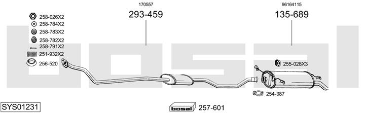 Bosal SYS01231 Exhaust system SYS01231: Buy near me in Poland at 2407.PL - Good price!