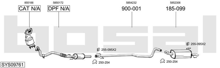 Bosal SYS09761 Система выпуска отработаных газов SYS09761: Отличная цена - Купить в Польше на 2407.PL!