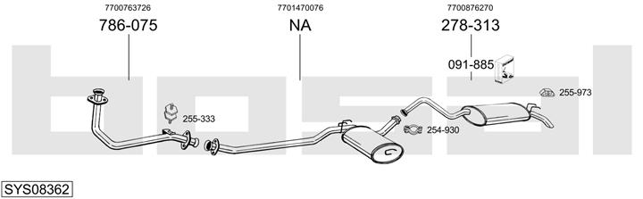 Bosal SYS08362 Abgasanlage SYS08362: Kaufen Sie zu einem guten Preis in Polen bei 2407.PL!