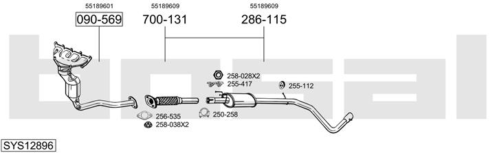 Bosal SYS12896 Система выпуска отработаных газов SYS12896: Отличная цена - Купить в Польше на 2407.PL!