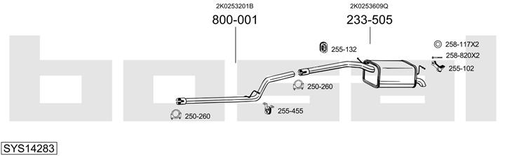 Bosal SYS14283 Exhaust system SYS14283: Buy near me in Poland at 2407.PL - Good price!