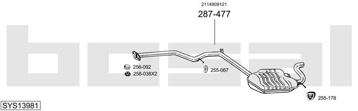 Bosal SYS13981 Система випуску відпрацьованих газів SYS13981: Приваблива ціна - Купити у Польщі на 2407.PL!