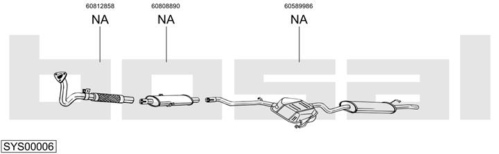 Bosal SYS00006 Система випуску відпрацьованих газів SYS00006: Приваблива ціна - Купити у Польщі на 2407.PL!