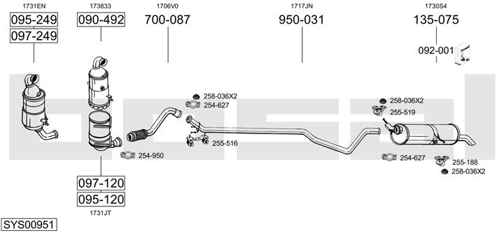 Bosal SYS00951 Система выпуска отработаных газов SYS00951: Отличная цена - Купить в Польше на 2407.PL!