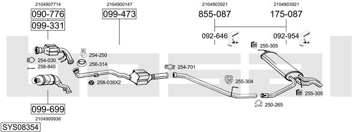Bosal SYS08354 Układ wydechowy SYS08354: Dobra cena w Polsce na 2407.PL - Kup Teraz!