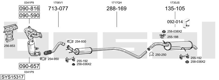 Bosal SYS15317 Exhaust system SYS15317: Buy near me in Poland at 2407.PL - Good price!