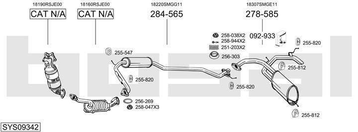 Bosal SYS09342 Exhaust system SYS09342: Buy near me in Poland at 2407.PL - Good price!