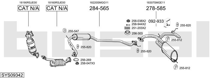 Bosal SYS09342 Система випуску відпрацьованих газів SYS09342: Приваблива ціна - Купити у Польщі на 2407.PL!
