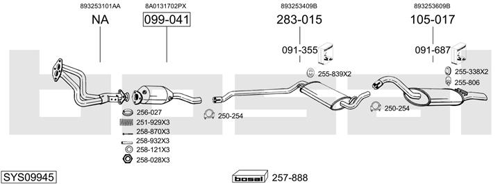 Bosal SYS09945 Exhaust system SYS09945: Buy near me in Poland at 2407.PL - Good price!